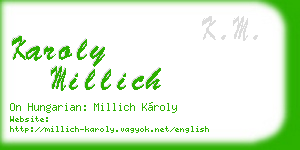 karoly millich business card